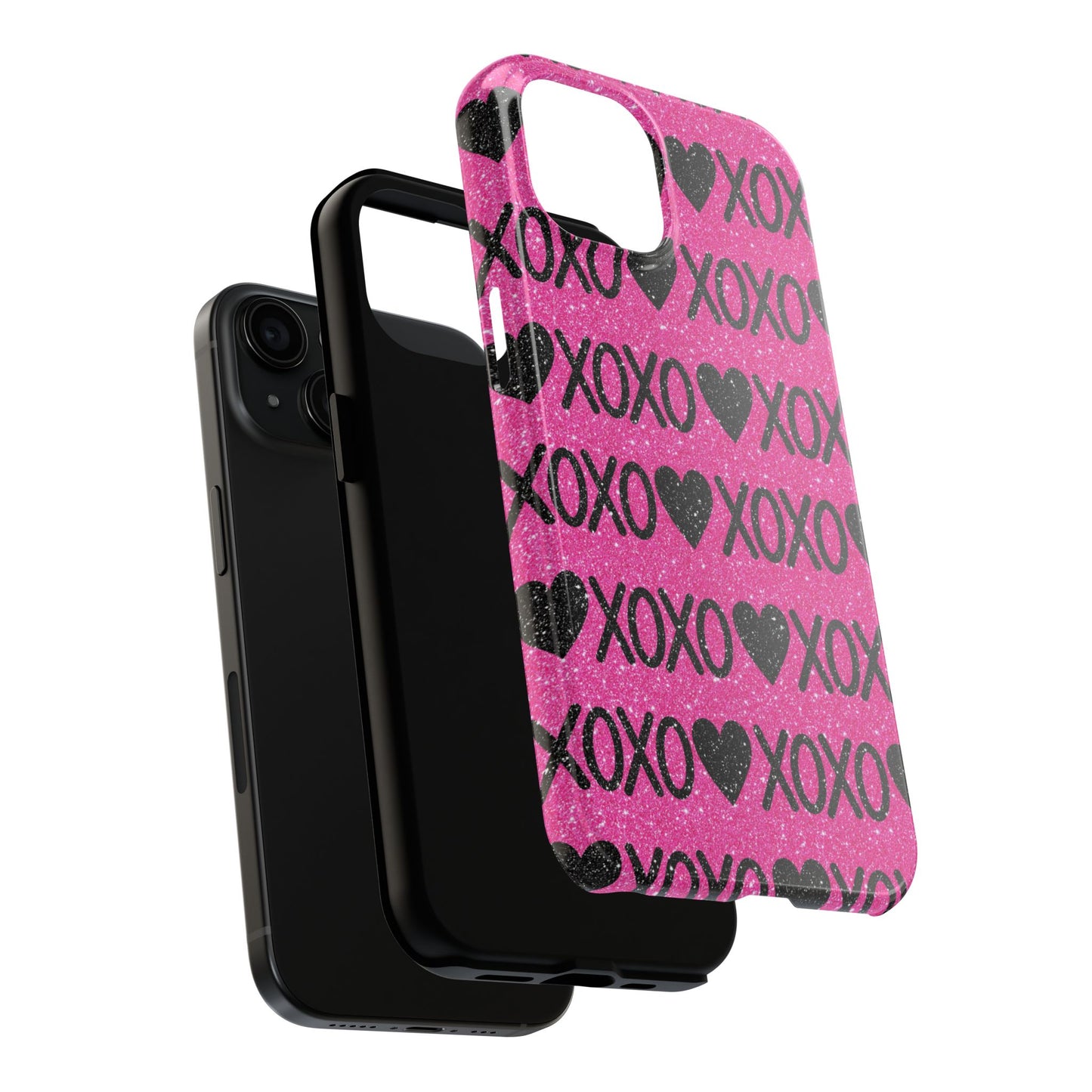 XOXO Glitter Hearts iPhone Case