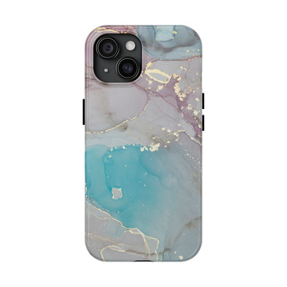 Sky Blue & Purple Marble Wave – iPhone Case with Fluid Swirl Pattern