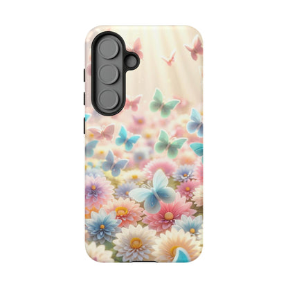 Butterfly Blossom Samsung Case - Pastel Floral Protective Cover