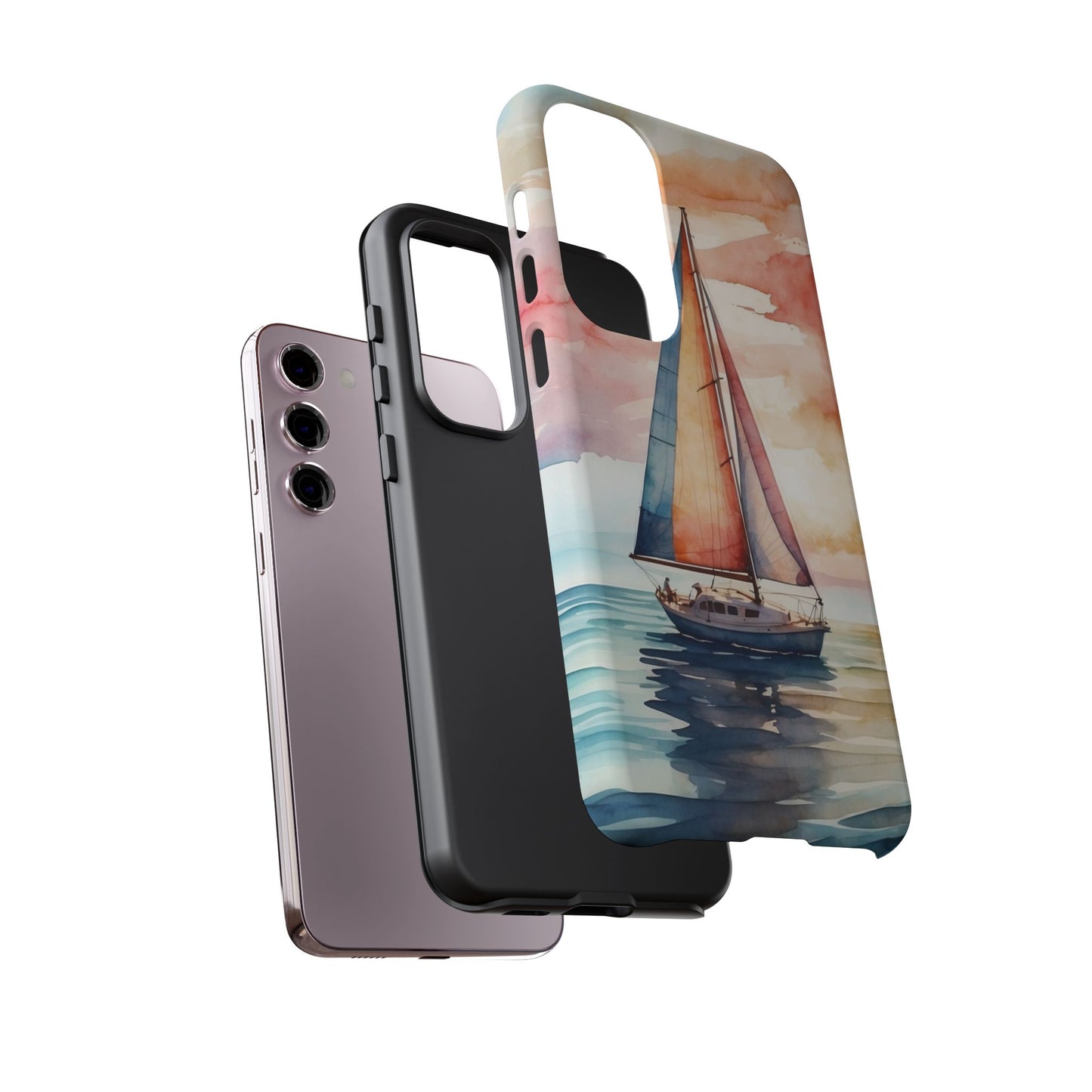 Sailboat Sunset Samsung Galaxy Case – Vibrant Watercolor Design