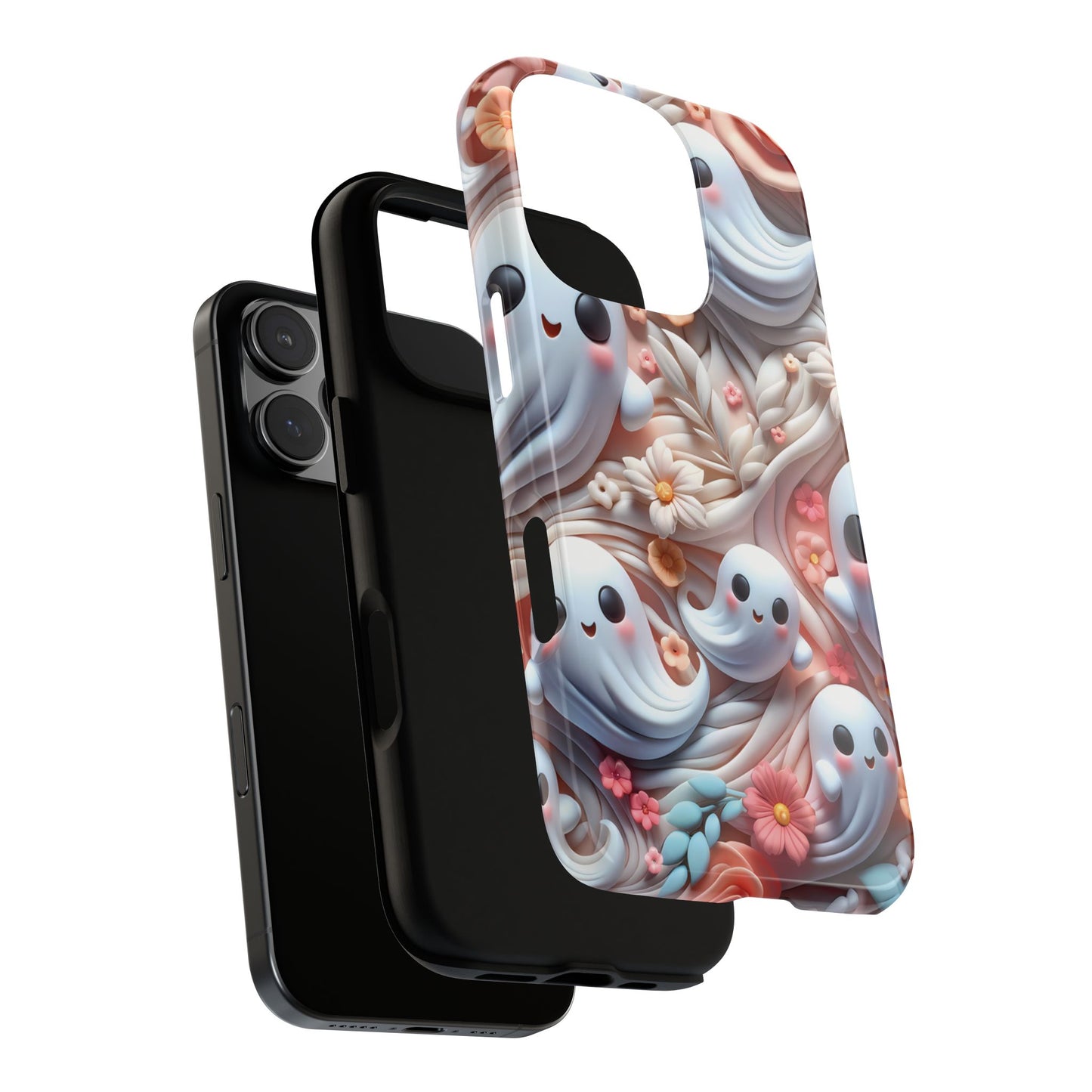 Clay Ghosts Phone Case - Whimsical Floral Protection