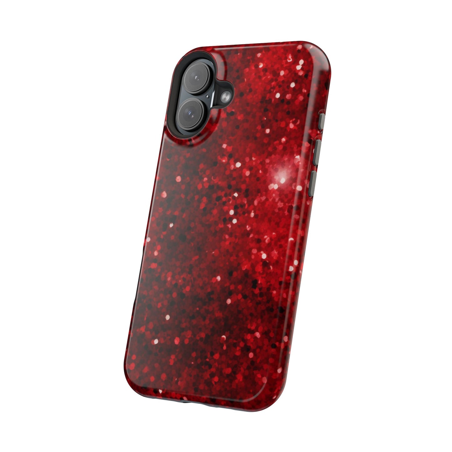 Crimson Glow Glitter MagSafe Case