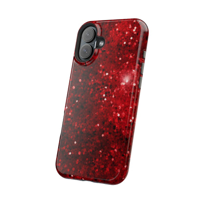 Crimson Glow Glitter MagSafe Case