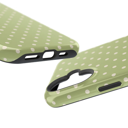 Sage Green Polka Dots – MagSafe iPhone Case