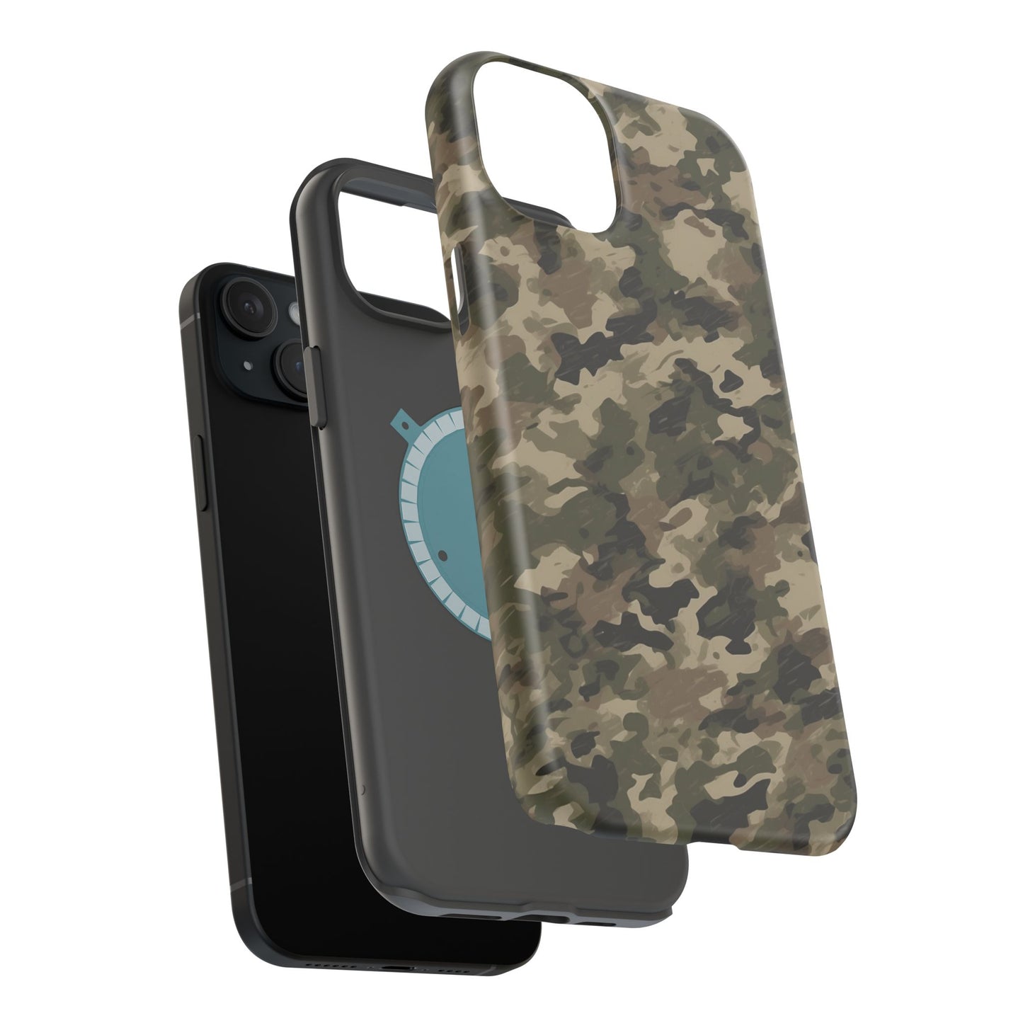 Classic Light Brown Camouflage – MagSafe iPhone Case with Rugged Elegance