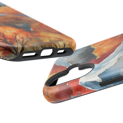 Autumn Mountain Forest Watercolor - MagSafe iPhone Case