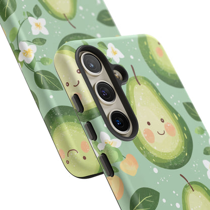 Avocado Face Parade Tough Samsung Galaxy Case – Cute Fruit Design, Dual - Layer Protection - BOGO Cases