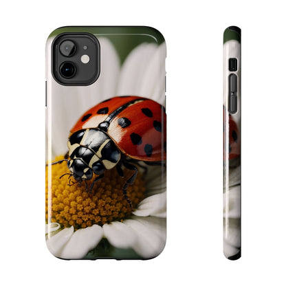 iPhone Case: Ladybug on White Daisy