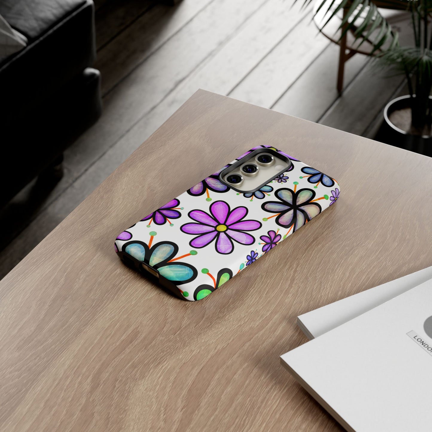 Whimsical Lavender Floral Samsung Galaxy Case – Ultra-Slim, High-Gloss Finish