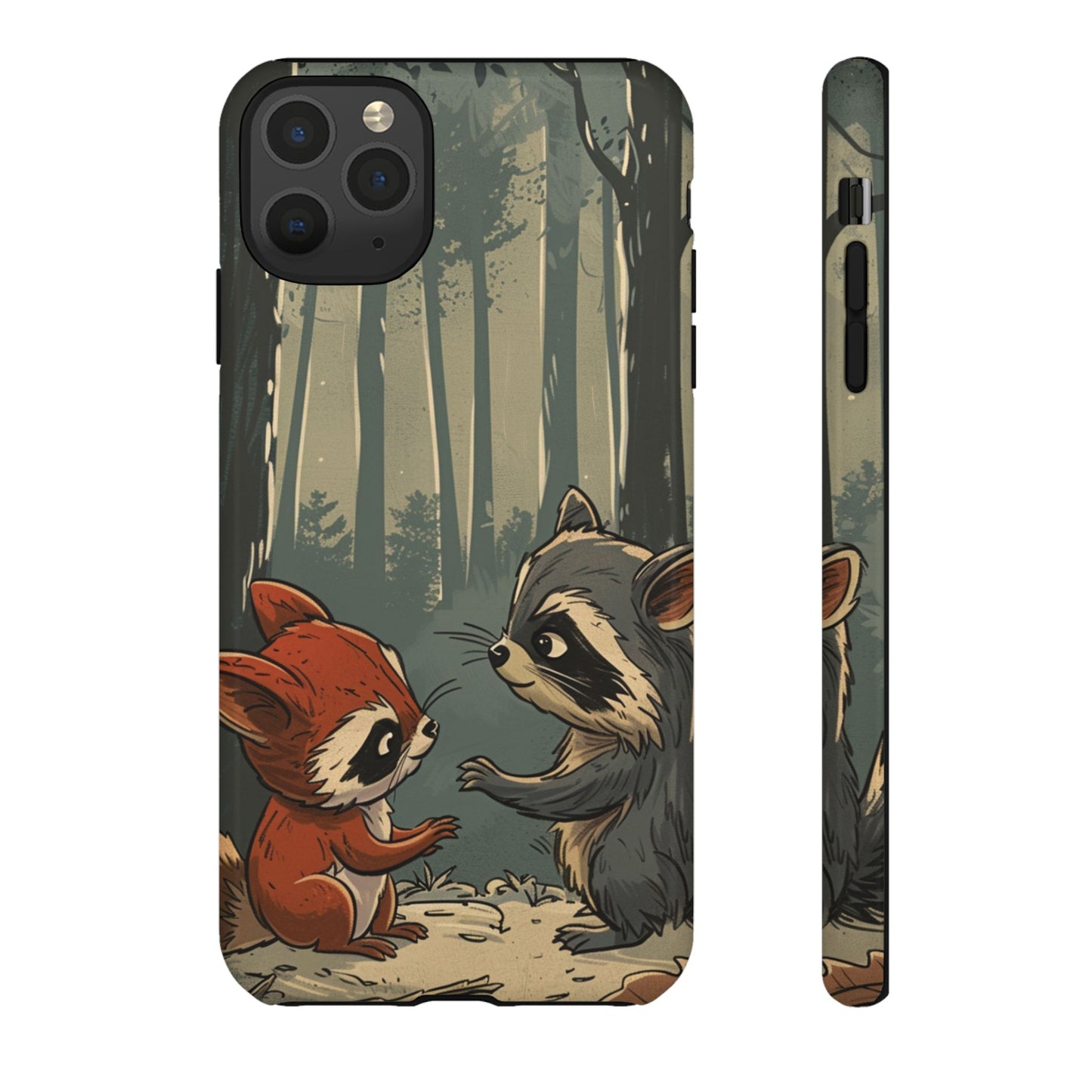 Whimsical Woodland Raccoons Phone Case