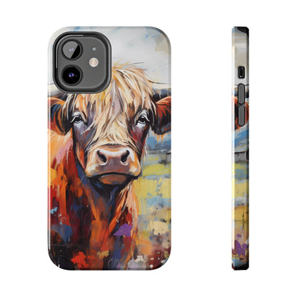 Cute Western Phone Case | Highland Cow | Robust Rocky Mountain-Inspired | Expressionism | Fresco