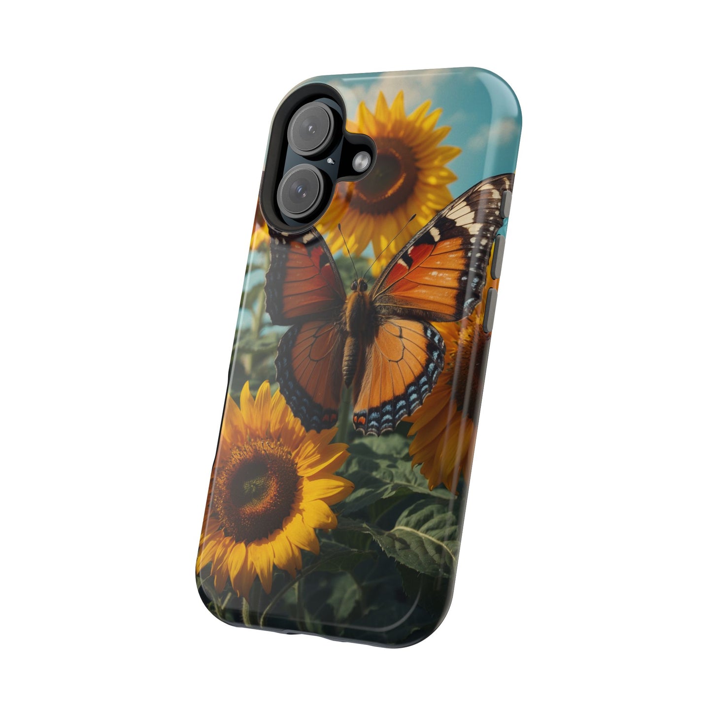 Vibrant Butterfly & Sunflower – MagSafe iPhone Case