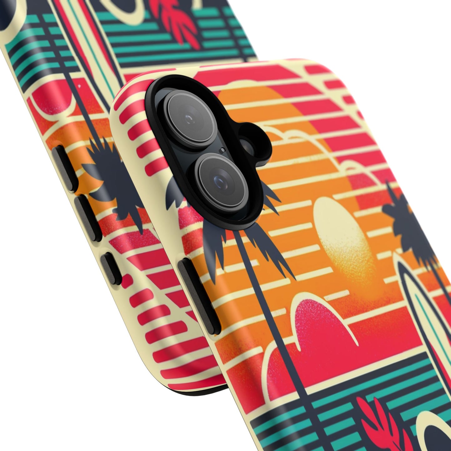 Retro Beach Vibes iPhone Case - Sunset Surfing Protective Cover