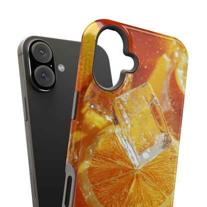 Citrus Orange Splash MagSafe iPhone Case – Dual-Layer Tough Protection, Vibrant Summer Design