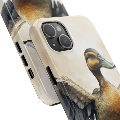 Graceful Duck in Watercolor Scene - iPhone Case