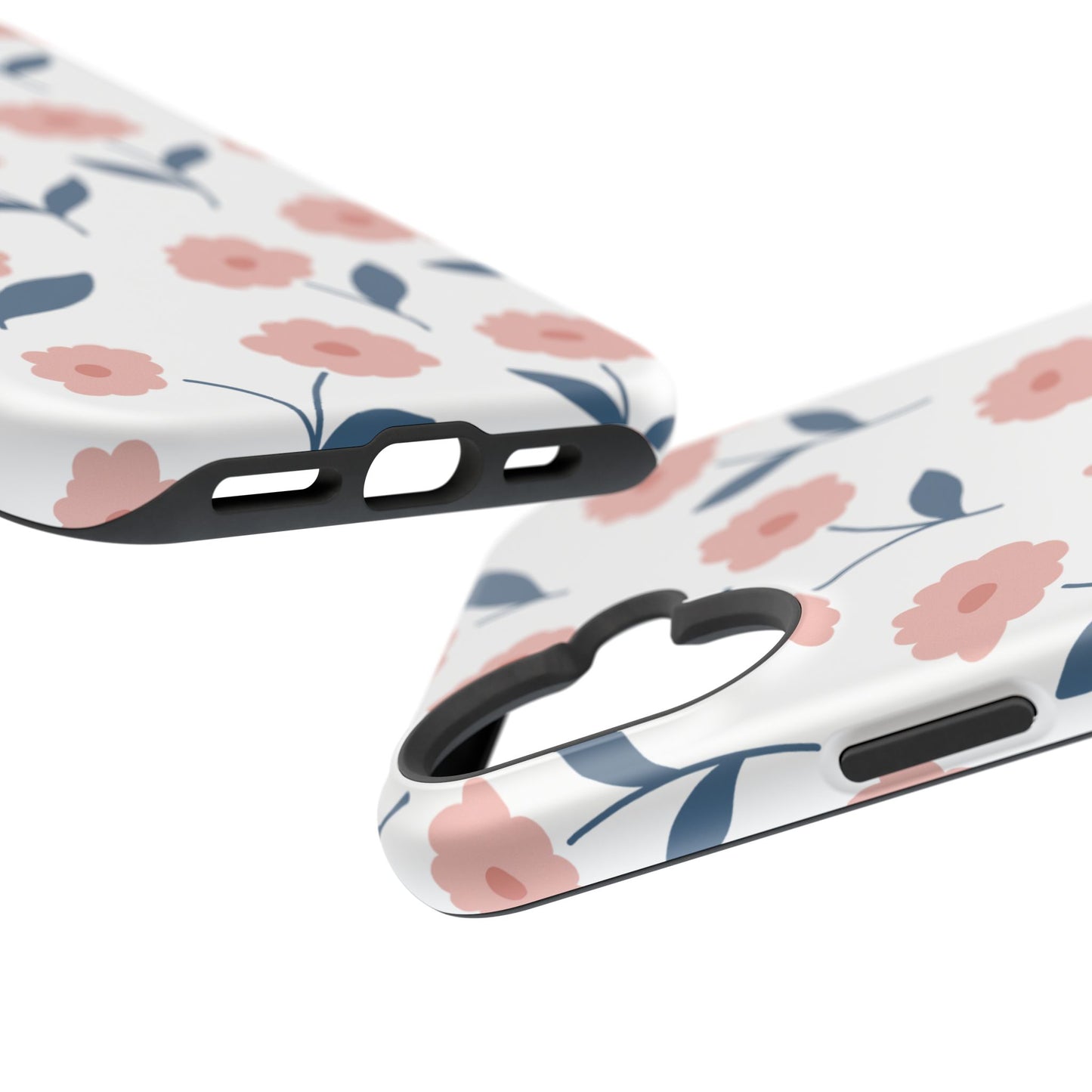 Playful Pink Floral Tough MagSafe  iPhone Case – Soft Pastel Design, Slim & Shockproof