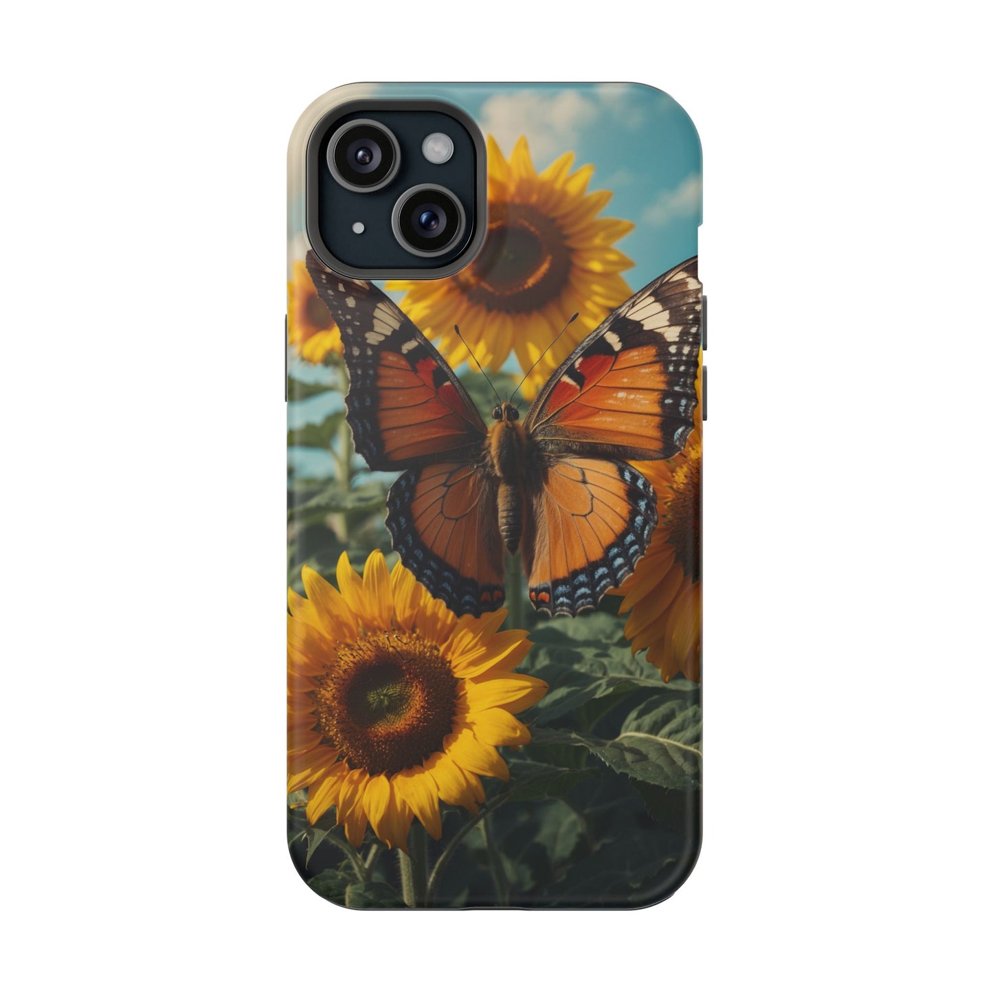 Vibrant Butterfly & Sunflower – MagSafe iPhone Case