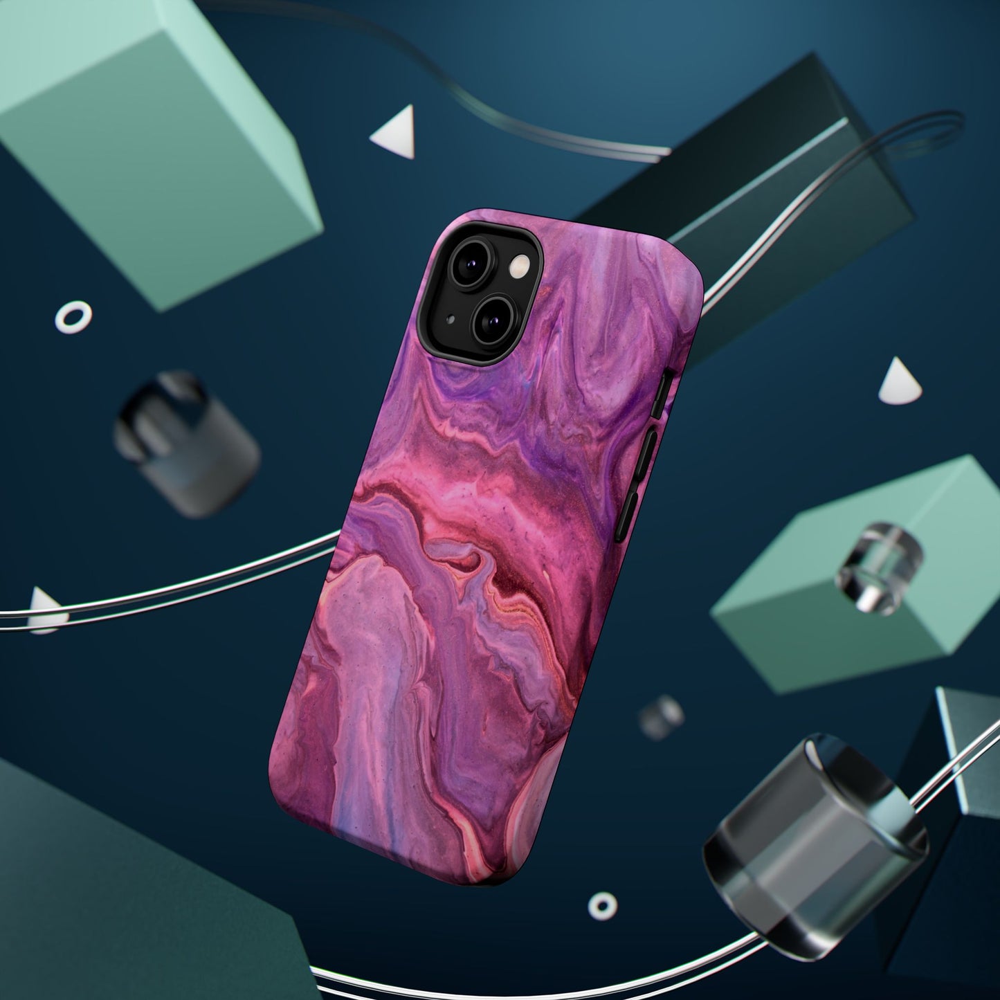 Lavender Dreamscape – MagSafe Case with Abstract Purple & Pink Marble Art