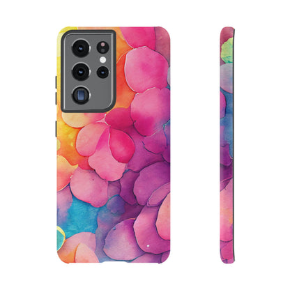 Sunset Petals Watercolor Samsung Galaxy Case – Slim Design, Glossy Finish