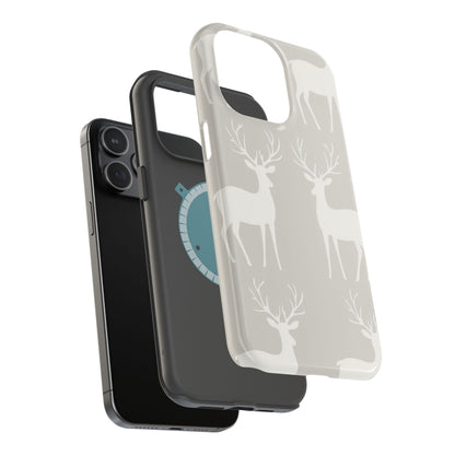 Elegant White Reindeer Pattern – MagSafe iPhone Series Case