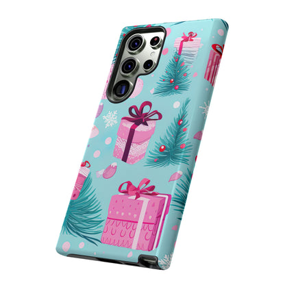 Festive Pink Christmas Gifts and Evergreen Samsung Galaxy Case – Holiday Theme, Protective Cover