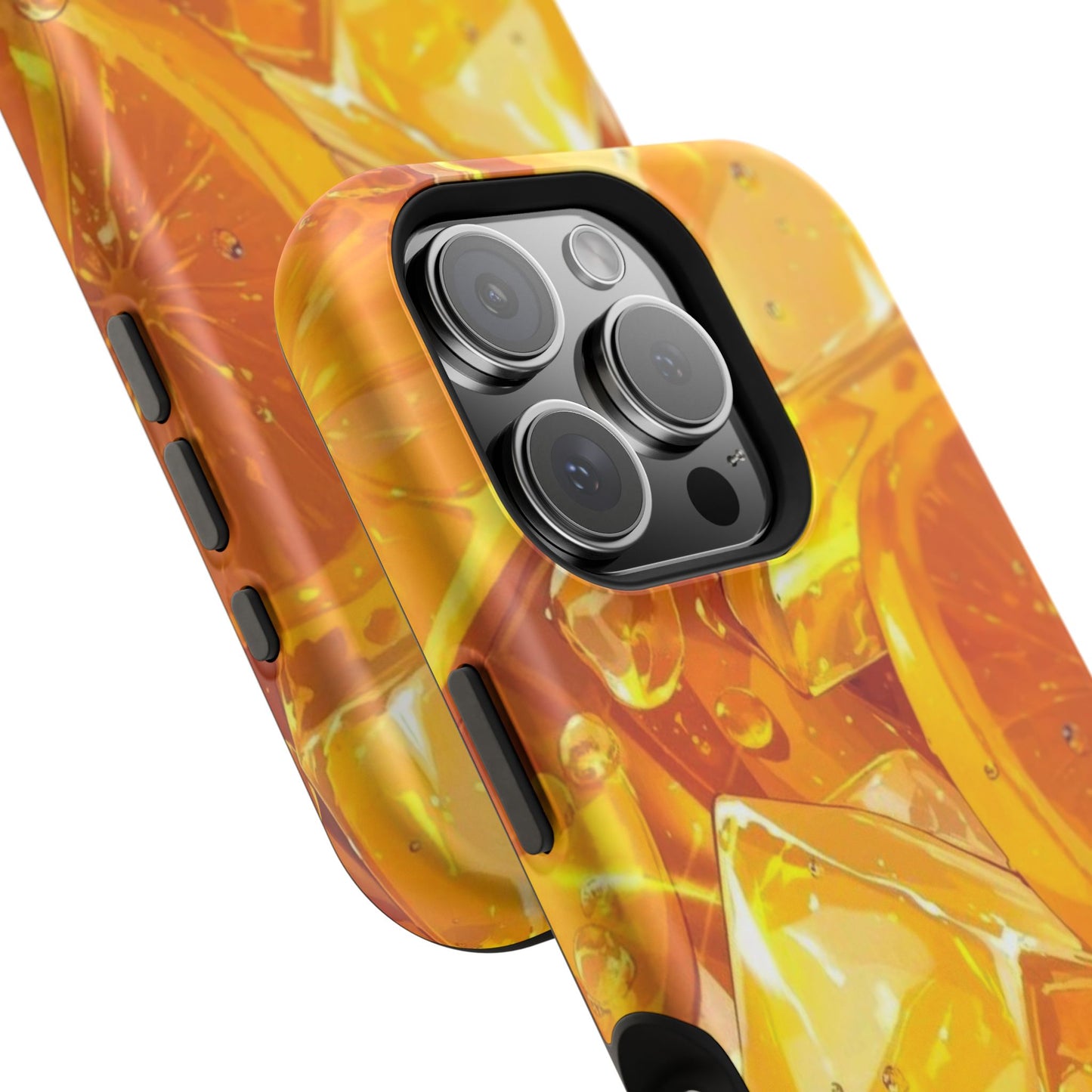 Citrus Splash MagSafe iPhone Case – Bright Orange Slices & Ice, Dual-Layer Protection