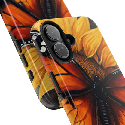 Monarch Butterfly & Sunflower Art – iPhone Case