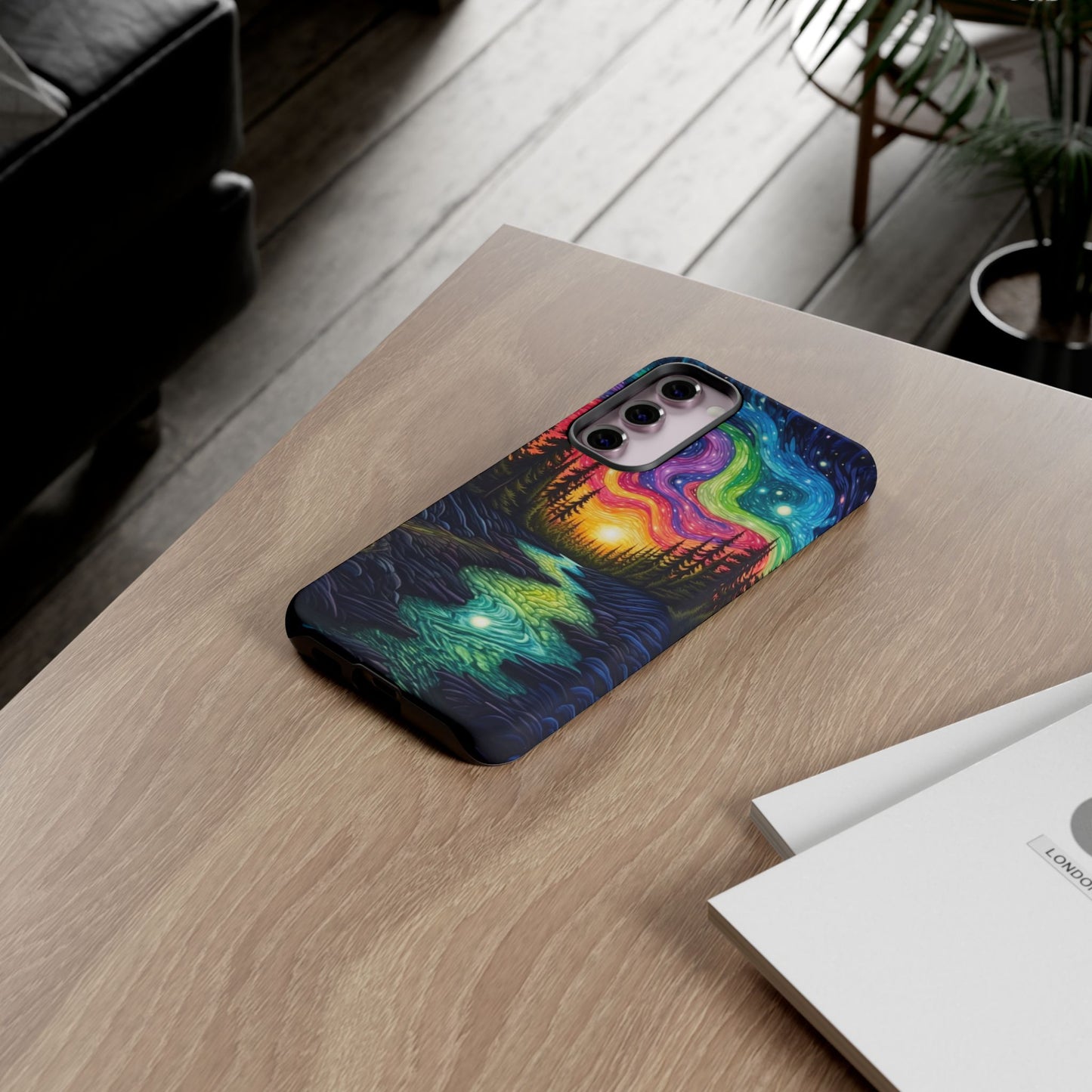 Celestial Nightscape Samsung Galaxy Case – Vibrant River and Starry Sky Design