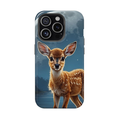 MagSafe-Compatible iPhone Case – Enchanted Fawn Under the Moonlit Sky