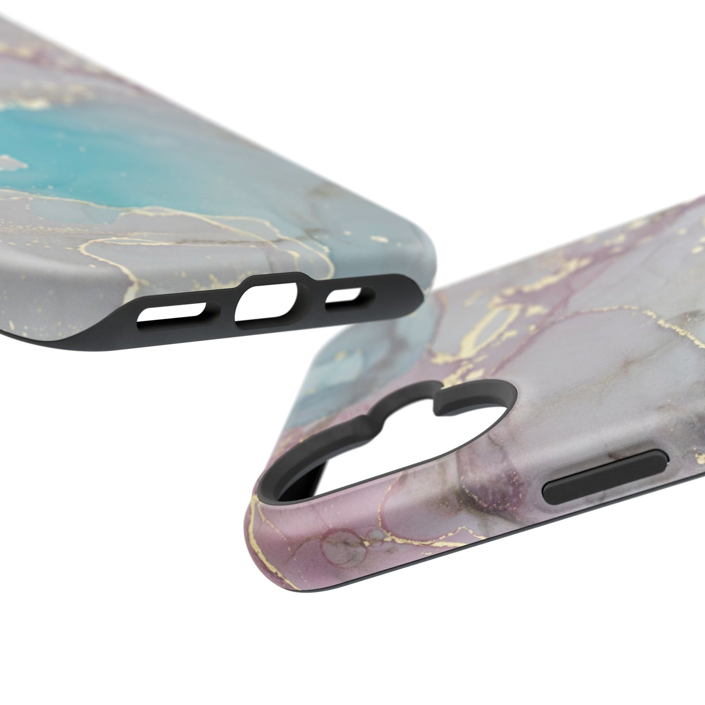 Sky Blue & Purple Marble Wave – MagSafe Case with Dreamy Marble Design