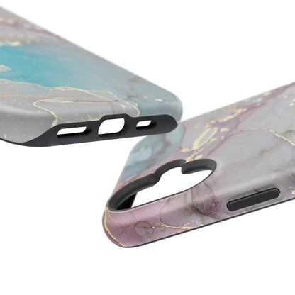 Sky Blue & Purple Marble Wave – MagSafe Case with Dreamy Marble Design