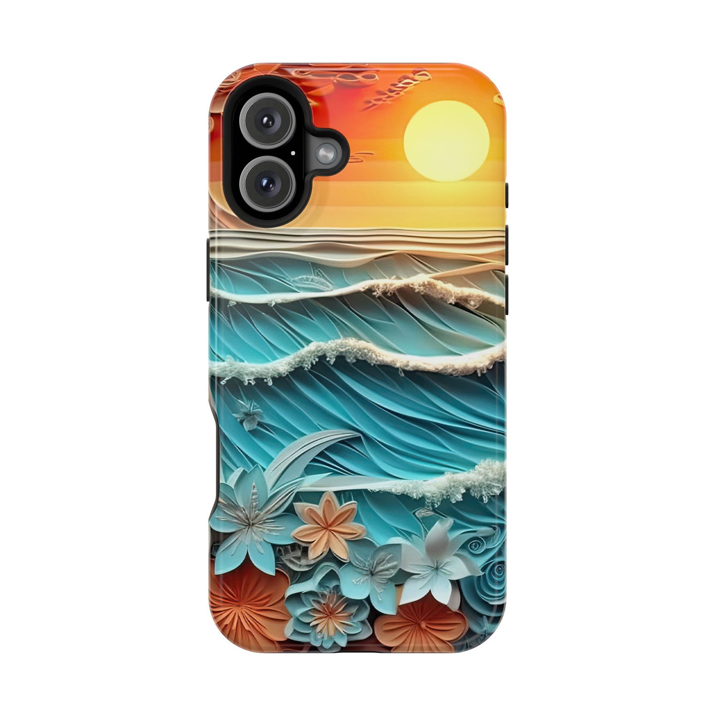 Tropical Sunset Paper Art Ocean – iPhone Series Case