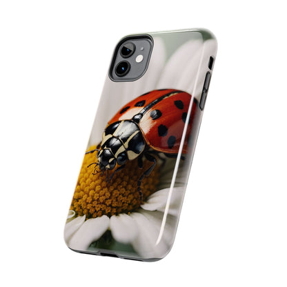 iPhone Case: Ladybug on White Daisy