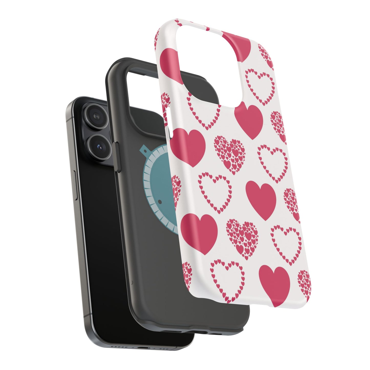 Clustered Pink Hearts MagSafe iPhone Case