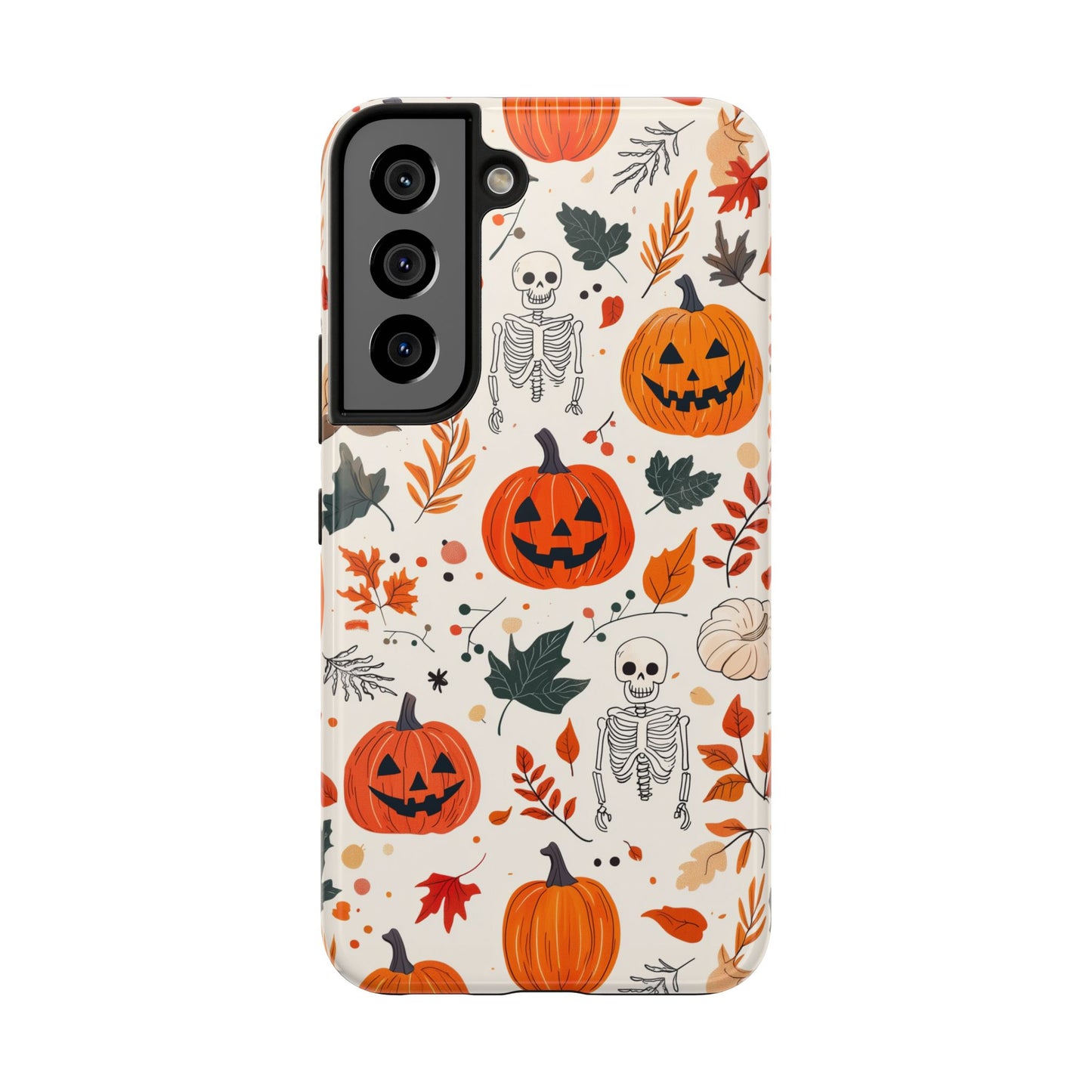 Halloween Pumpkin & Skeleton Samsung GalaxyCase – Spooky Autumn Design