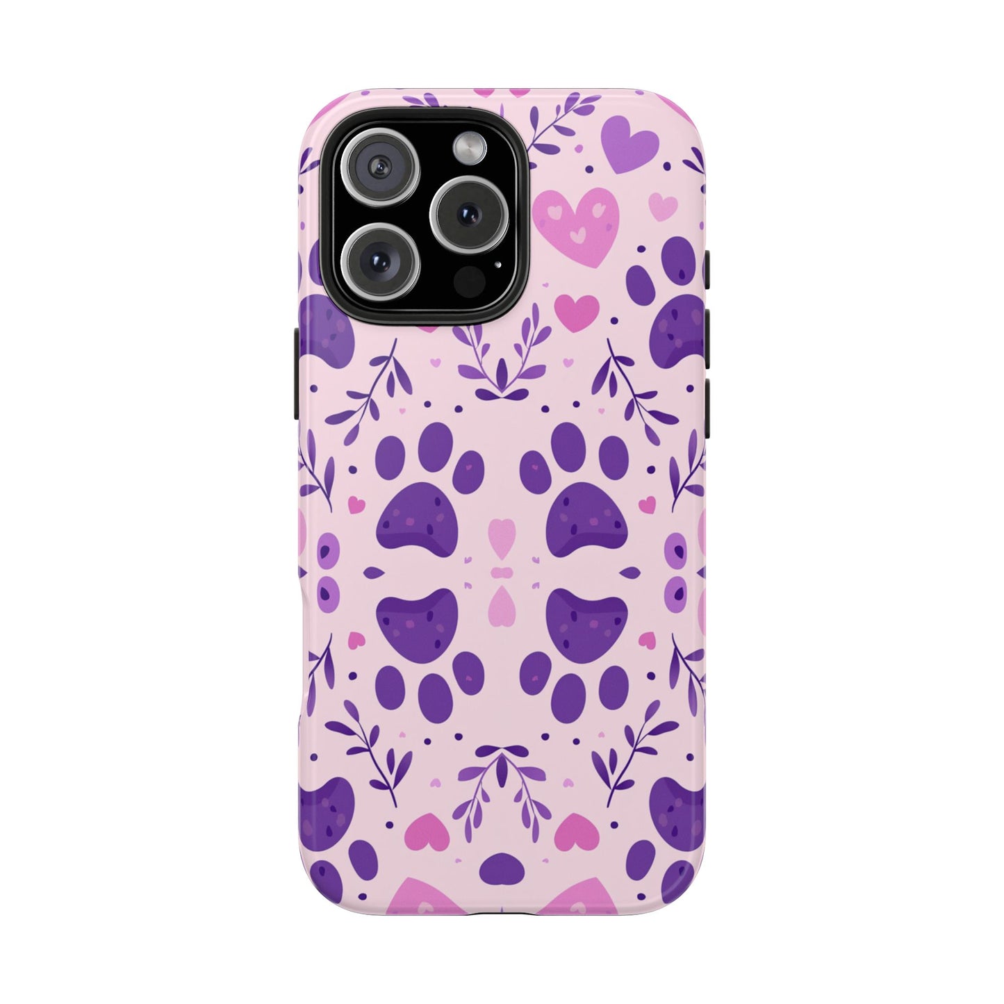 Pastel Paw Print iPhone Case - Cute Pet-Themed Floral Protective Cover