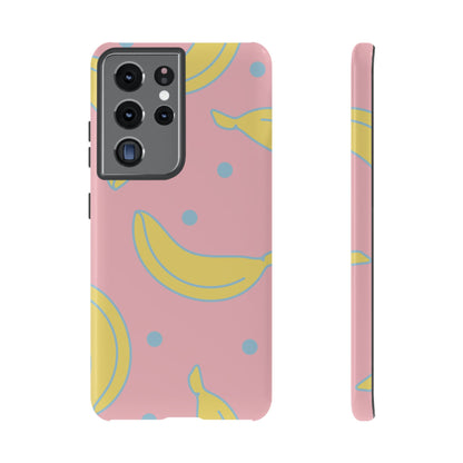 Pink Banana Pop Samsung Galaxy Case – Cute Pastel Design with Fun Retro Vibe