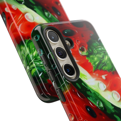 Juicy Watermelon & Mint Samsung Galaxy Case – Tough Dual-Layer, Vibrant Summer Design