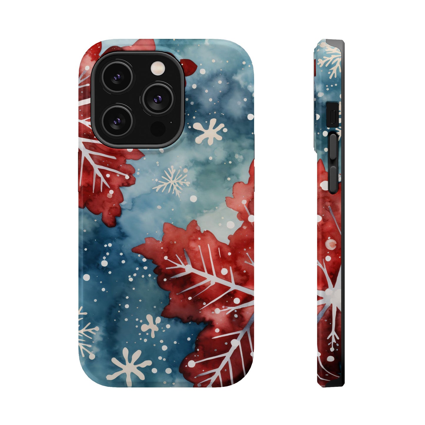 Crimson Snowflake Charm – MagSafe iPhone Case