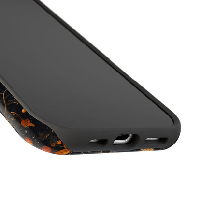 Elegant Halloween MagSafe iPhone Case – Pumpkin Jack-o'-Lanterns, Cobwebs & Autumn Foliage Design