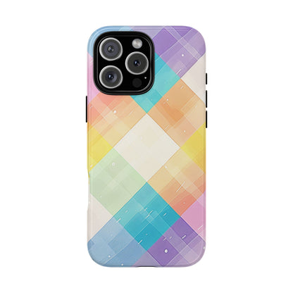 Pastel Plaid Watercolor iPhone Case