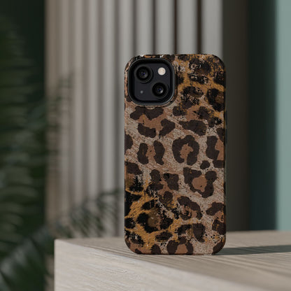 Vintage Distressed Leopard Print - MagSafe iPhone Series Case