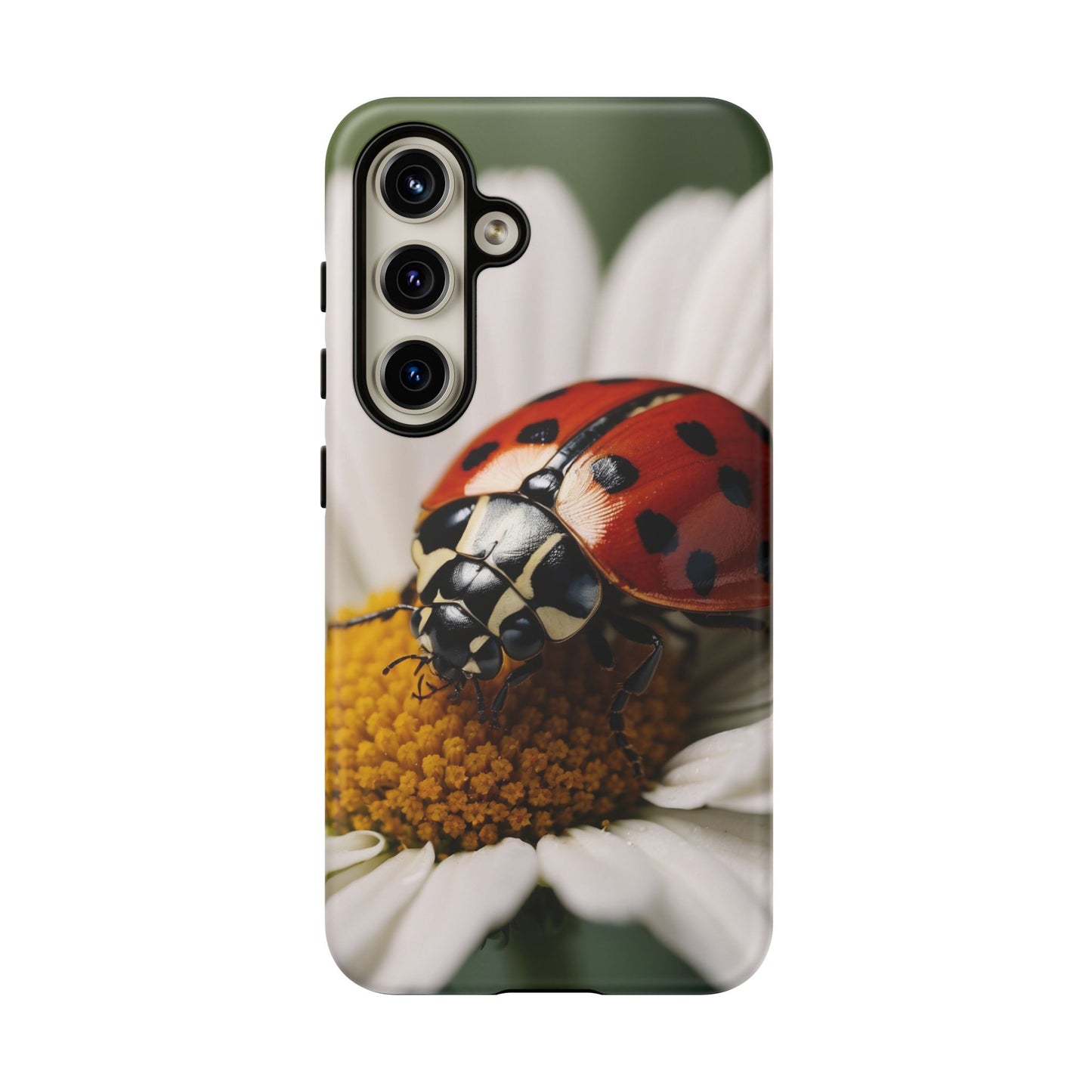 Samsung Galaxy Case: Ladybug on White Daisy