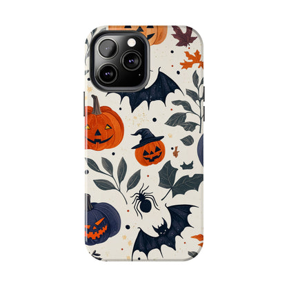 Spooky Halloween iPhone Case – Pumpkins, Bats, and Spider Design