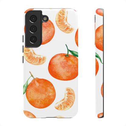 Tangerine Dreams Tough Samsung Galaxy Case – Watercolor Orange Design, Shockproof Dual Protection