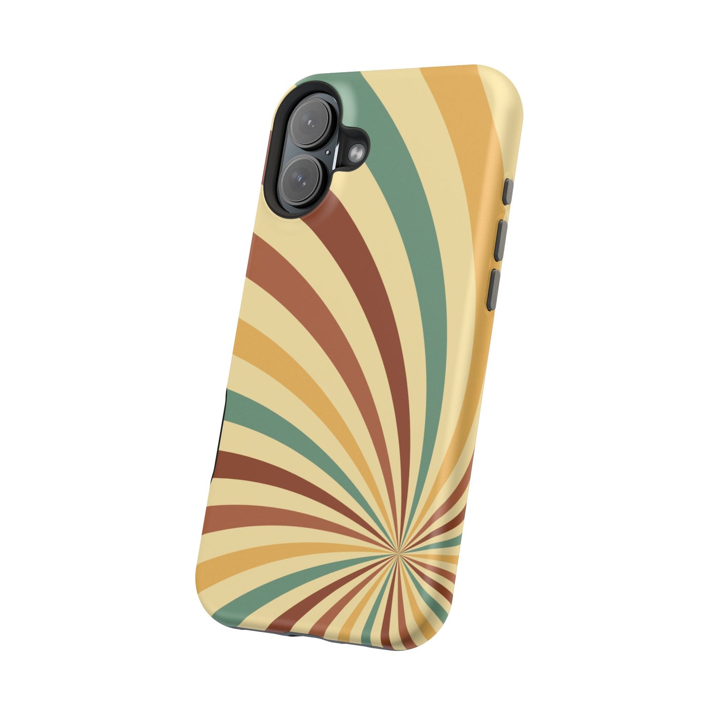 Earthy Retro Swirl MagSafe iPhone Case – Dual-Layer Protection with 70s-Inspired Earth Tones