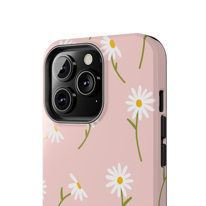 Daisy Delight Tough iPhone Case – Cute Floral Design with Dual-Layer Protection