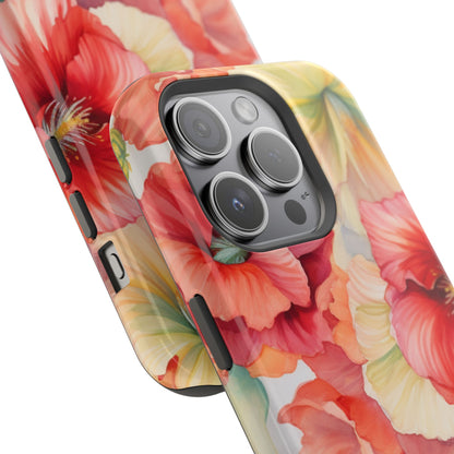 Gumamela Blush Pink Watercolor Floral – MagSafe Compatible iPhone Case