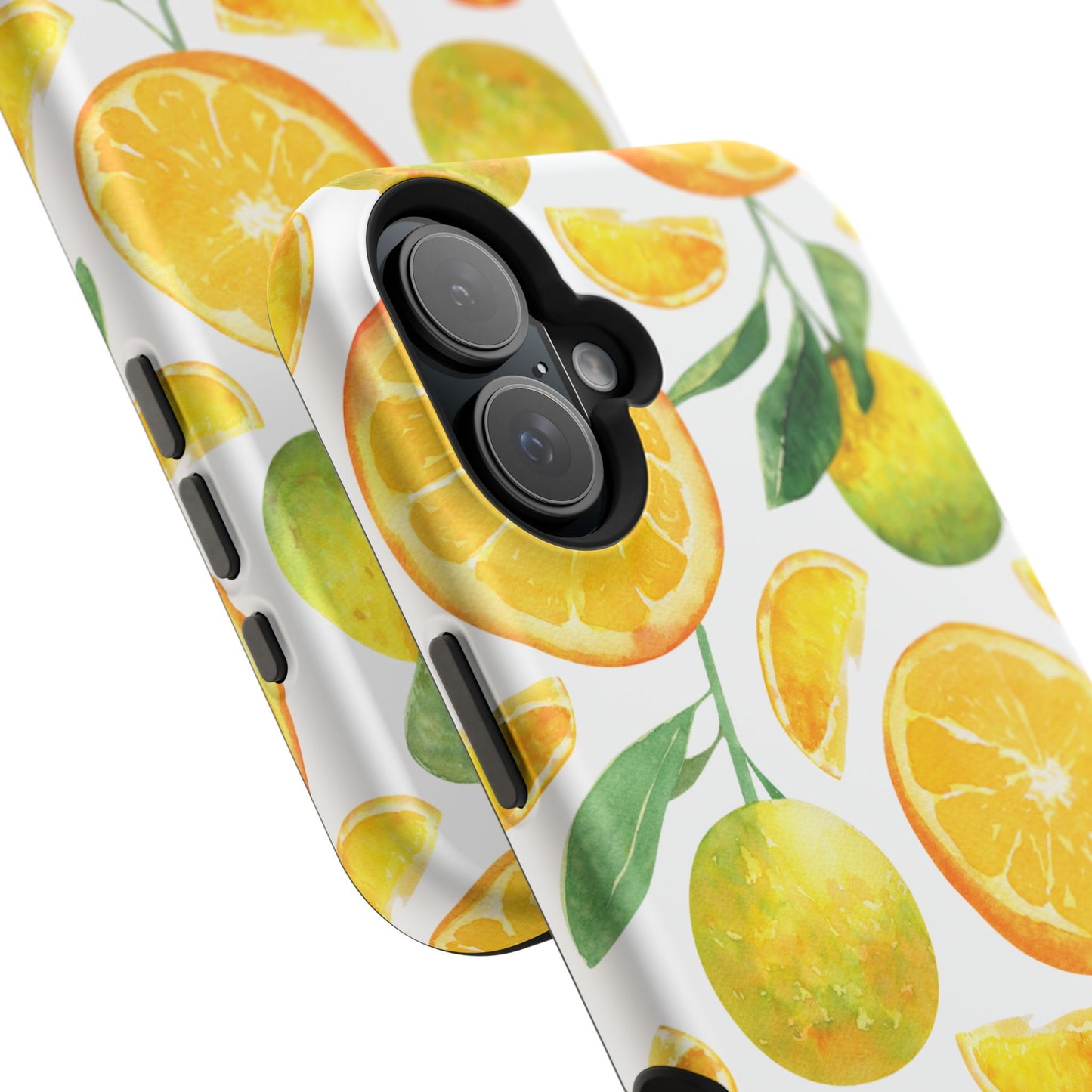 Sunny Citrus Grove Tough MagSafe iPhone Case – Watercolor Orange Design, Dual-Layer Protection