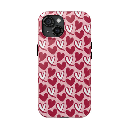 Hand-Drawn Hearts iPhone Case